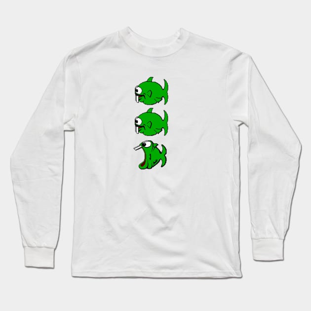 Dope Fish Swim Swim Hungry Long Sleeve T-Shirt by NutsnGum